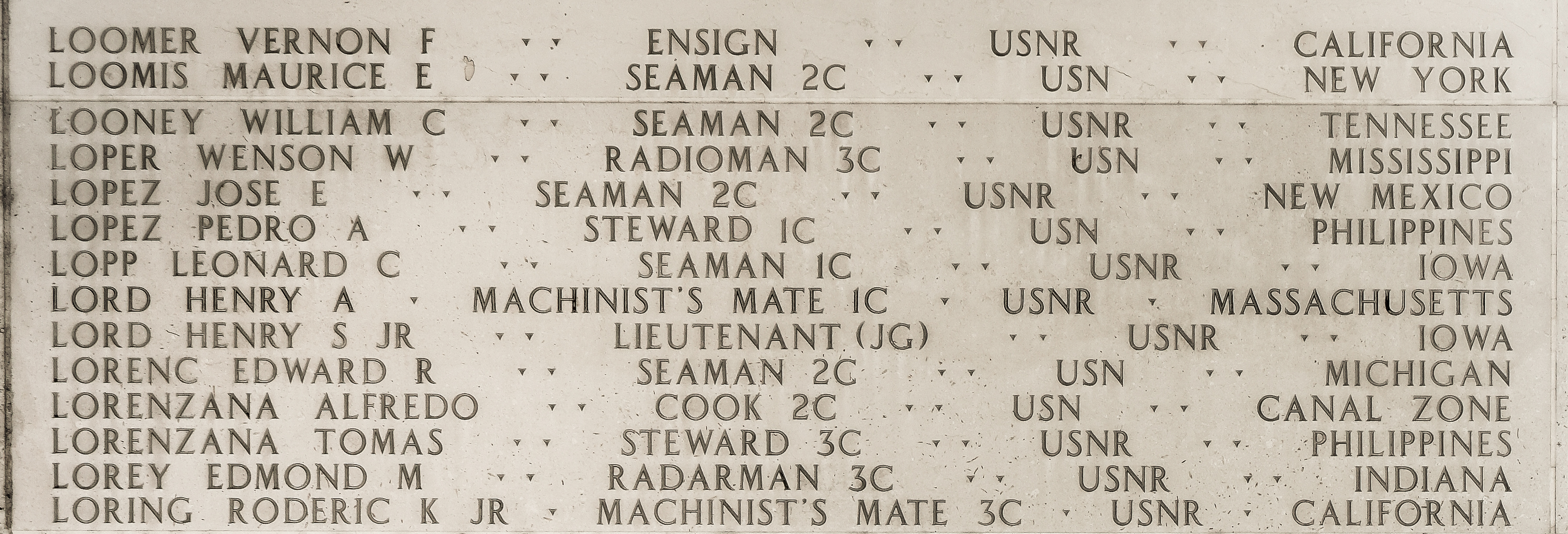 Edmond M. Lorey, Radarman Third Class